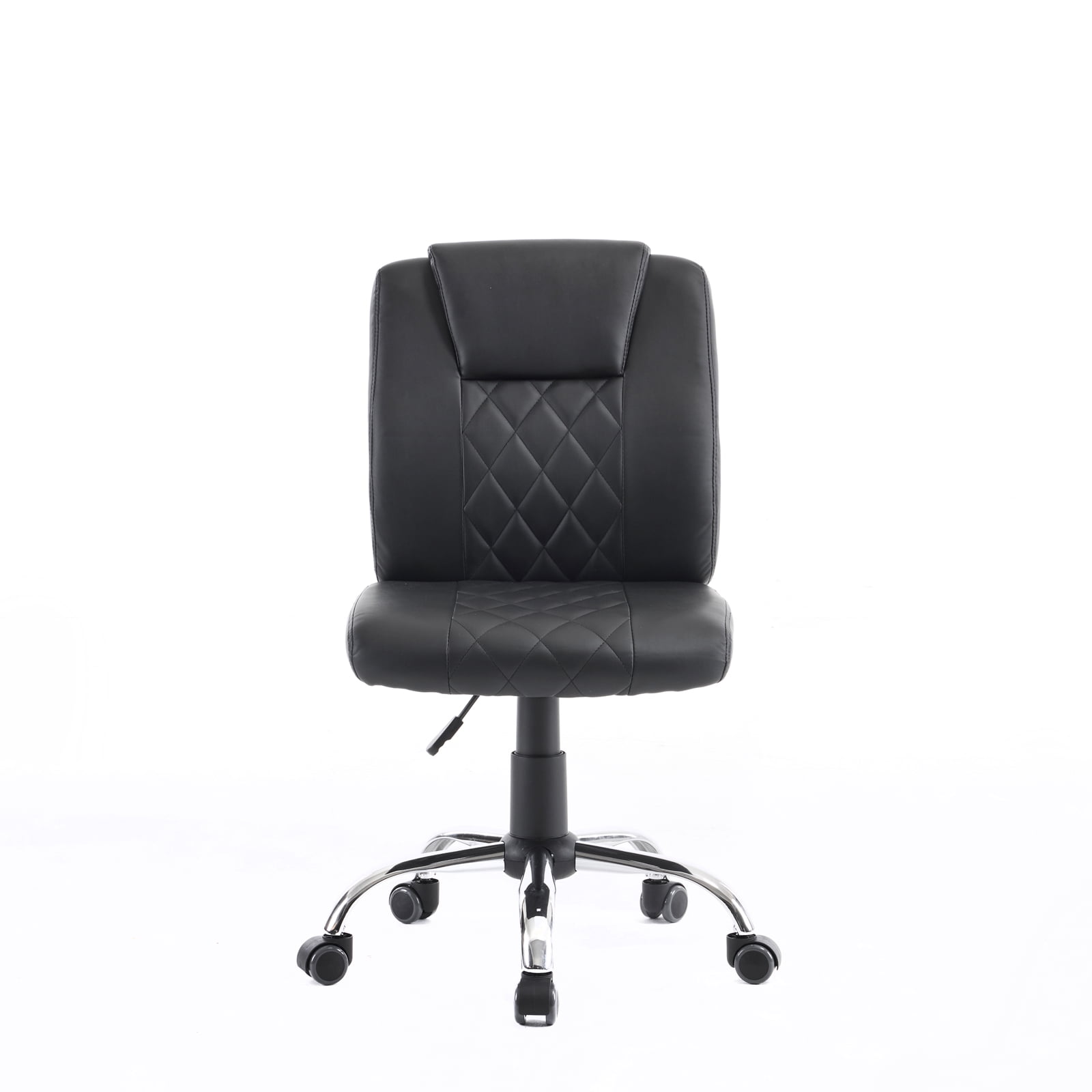 Genesis Task Stool Armless Desk Chair, 18"-22" Adjustable Height for Home Office, Bar, Manicure Technician Stool Nail Salon, Black