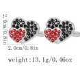 thumbnail image 2 of Gemelos con diamantes de imitación negros y rojos en forma de corazón para hombre, 2 of 3