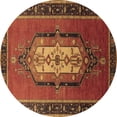 thumbnail image 1 of Ahgly Company Indoor Round Oriental Brown Industrial Area Rugs, 8' Round, 1 of 4