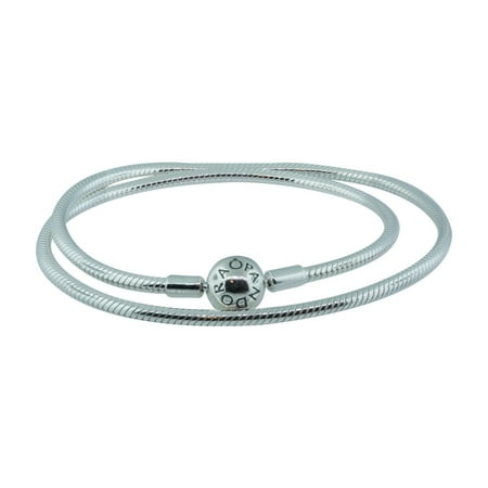 45 Cm Necklace - Authentic Sterling Silver Necklace w/ Signature Clasp 590742HV-45, 17.7 in, 45 cm