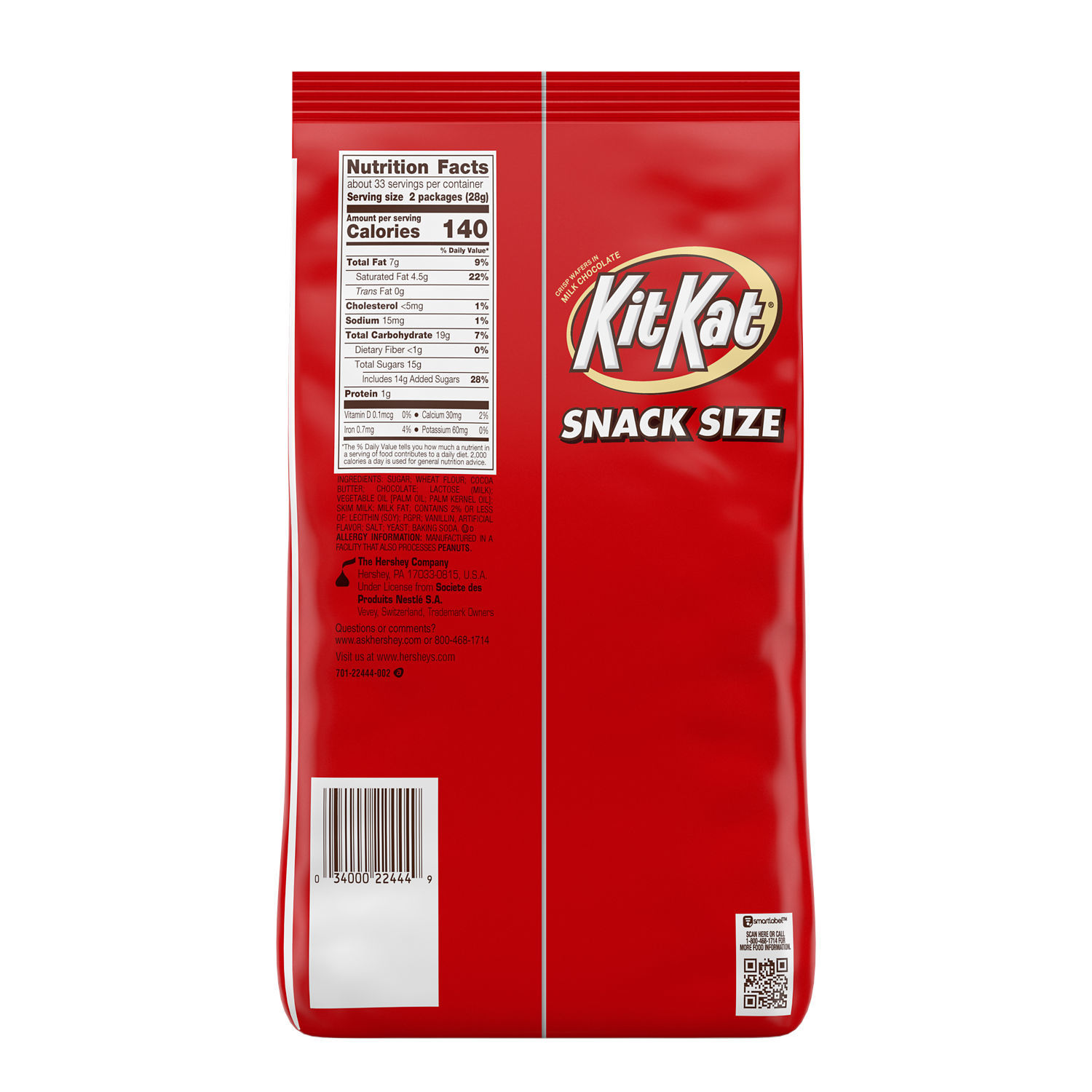 Kit Kat® Milk Chocolate Wafer Snack Size Candy, Bag 32.34 oz, 66 Pieces - image 3 of 9