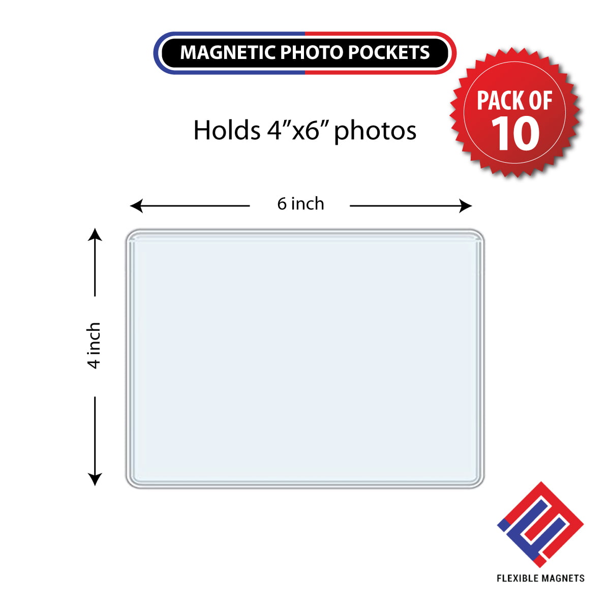  Mingting Magnetic Picture Frame, Holds 4x6 Inches Pictures,  Reusable White Magnet Fridge Photo Sleeves for Refrigerator, Locker,Office  Cabinet (White, 6)