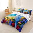 thumbnail image 2 of jejeloiu Tropical Parrot Bedding,Floral Beach Print Duvet Cover Full For Boys,Multicolor,Polkadot Reversible,3-Piece,1 Duvet Cover and 2 Pillowcases, 2 of 6