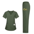 thumbnail image 6 of Mifsaly Scrub Sets for Women Wide Leg Pants Classic V Neck Medical Uniforms Stretchy Comfortable Nursing Uniforms Doctors Nurse Summer Workwear with Multi Pockets M, 6 of 9