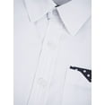 thumbnail image 6 of Linjinx Kids Boys Short Sleeve Button Down Shirt Lapel Collar Oxford Dress Shirt School Uniform Shirt White 170, 6 of 7