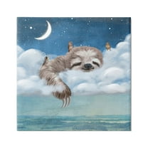 Stupell Industries Sloth Asleep in Clouds Animals & Insects Painting Gallery Wrapped Canvas Art Print Wall Art, 30 x 30