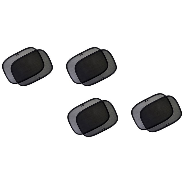 Paquete de 4 parasoles de nailon para ventana lateral de automóvil, portátiles, extraíbles, a prueba de sol, autoadhesivos, transpirables Automoción decorativa y accesorios Transparencia Negro Kenally VI015593-01