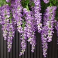 thumbnail image 6 of Cosmug Artificial Wisteria Vine Garland Hanging Flowers Silk Fake Flowers Wedding Decor Home Garden Party Decoration Floral Arrangement Ceiling Wall Rattan Vines Outdoor Indoor Botanical, 6 of 7
