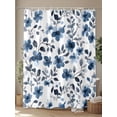 thumbnail image 4 of Shower Curtains Blue Flower Bath Curtain Abstract Watercolor Spring Waterproof Bathroom Shower Curtain Set with Hooks Decoration 72 x 84 Inches, 4 of 7