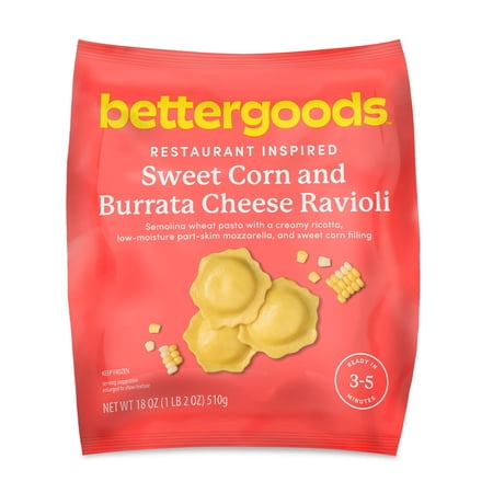 bettergoods Sweet Corn and Burrata Cheese Ravioli, 18 oz (Frozen)