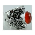 thumbnail image 6 of Navya Craft Carnelian Oval 925 Sterling Silver Handmade Statement Cocktail Women Ring Size 14.0, 6 of 7