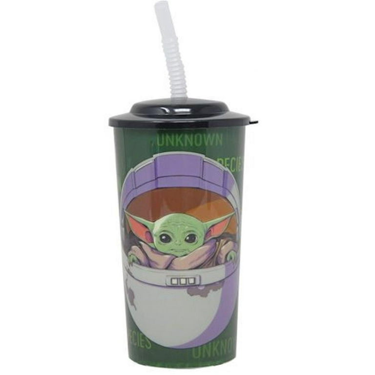 Zak Designs Mandalorian 16oz Plastic Baby Yoda Sports Tumbler with
