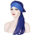thumbnail image 3 of Women Solid India Hat Muslim Ruffle Cancer Chemo Beanie Turban Wrap Scarf Cap, 3 of 9