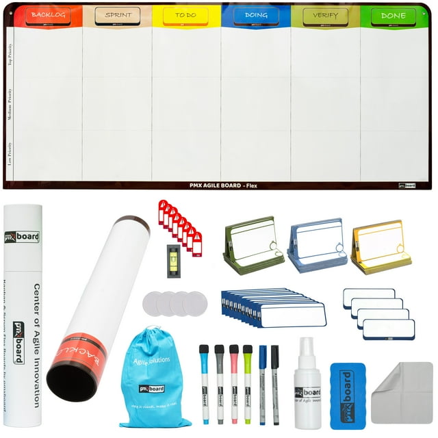 pmxboard Magnetic Kanban Board and Magnetic Scrum Board Flexible 6 ...