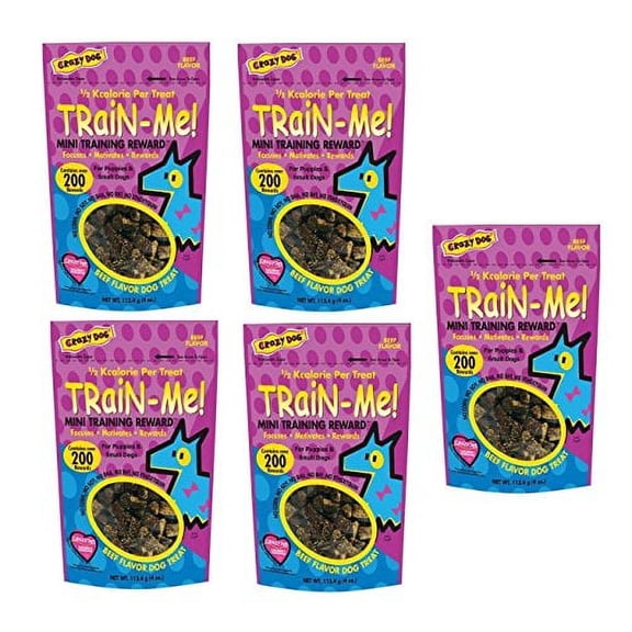 Dog Training Mini Treat Pack Beef Flavor Rewards For Puppies Small Breed Dogs (Five Packs)
