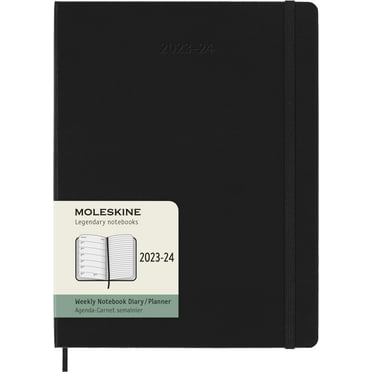 Moleskine 2023-2024 Weekly Planner, 18M, Extra Large, Black, Hard Cover (7.5 x 10)