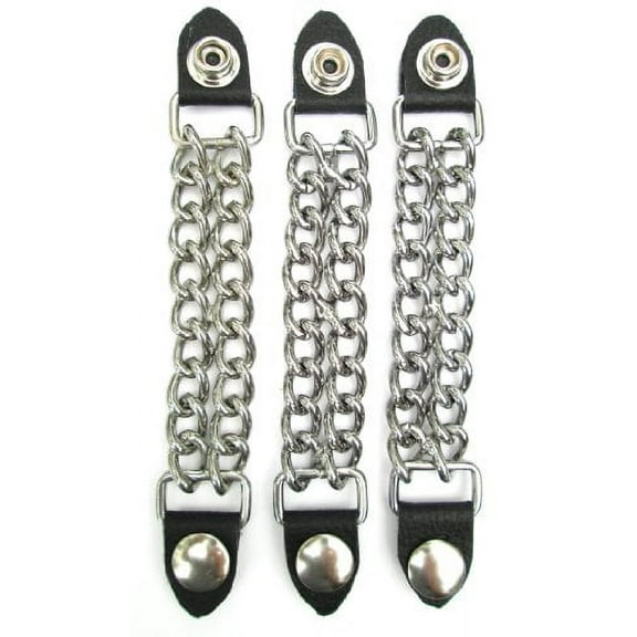 Vest Extenders Leather & Double Chain 3 Pcs