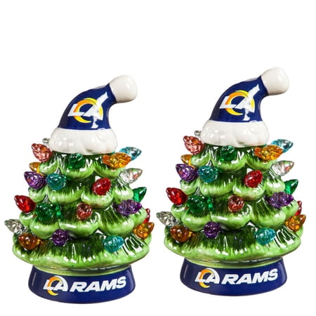 Los Angeles Rams 2-Pack 4 Ceramic LED Christmas Tree Set