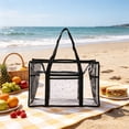 thumbnail image 6 of Clear Beach Bag Tote with Mesh Side Pockets, Waterproof Transparent Beach Bags for Women for Beach Vacation Pool and Stadium Events, 6 of 6