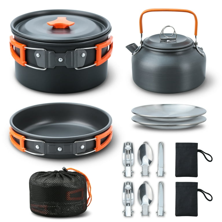 Guarad Camping Cookware, Nonstick Pan Camping Pans Induction Cookware with  Removable Handle, Frying Pan Camping Pot and Pan Set Electric Stove Oven