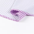 thumbnail image 5 of BiZtdJrK Men's Color Block Plaid Shirts Slim Fit Long Sleeve Button Down Blouse Tops Business Casual Lapel Dress Shirts Light Purple XL Ofertas Flash, 5 of 8