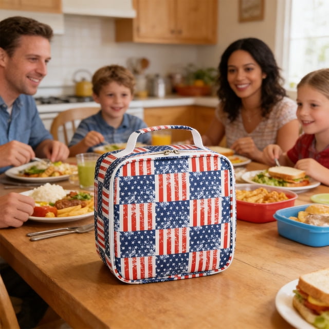 Bolsa de almuerzo Bento para primaria, bolsa de lonchera Oxford de tela impermeable con asa, gran capacidad para comidas escolares y picnics