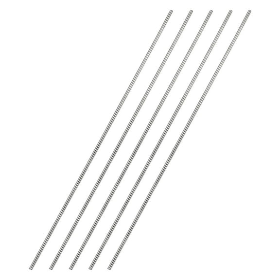 2mm x 300mm 304 Stainless Steel Solid Round Rod for DIY Craft - 5Pcs