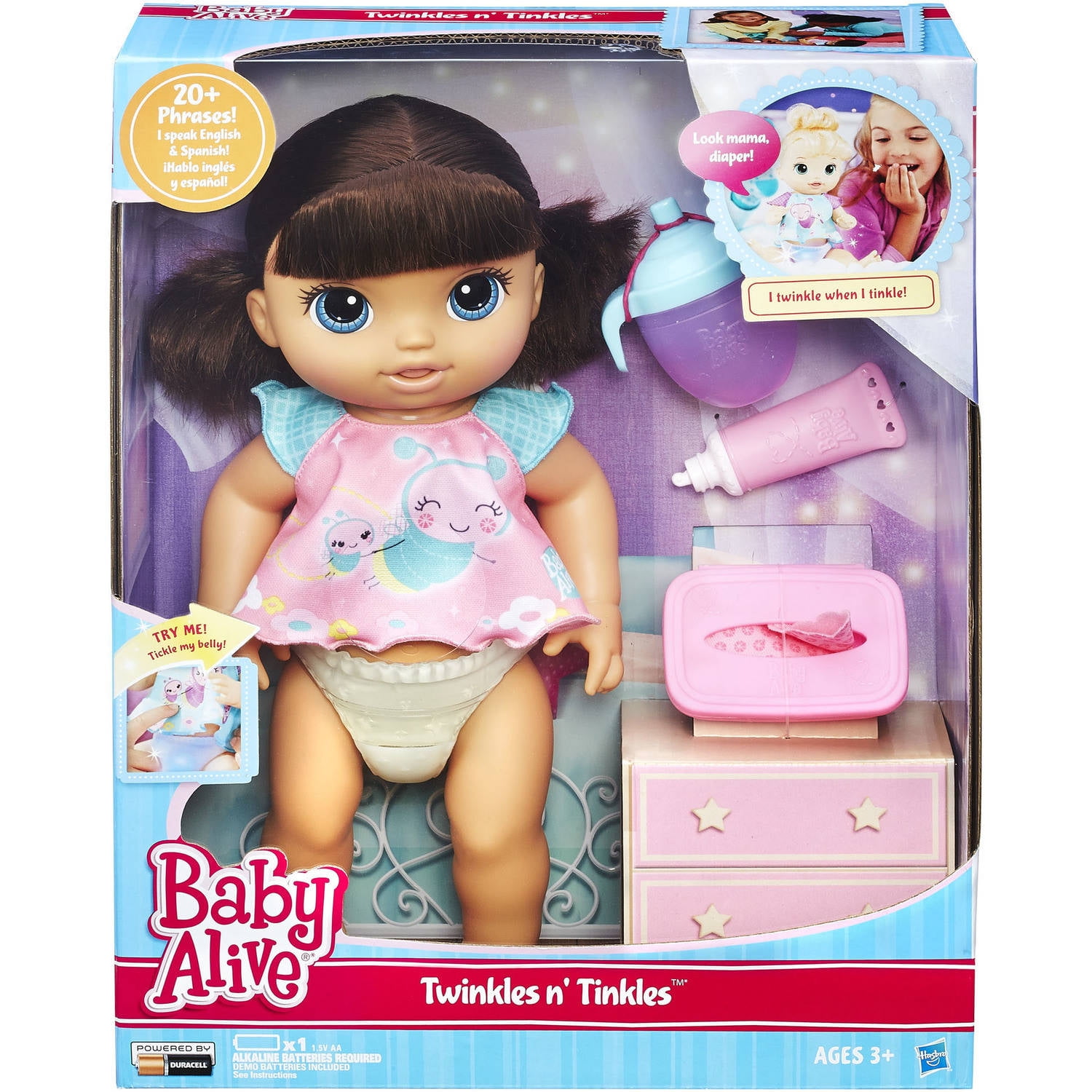 Baby Alive Twinkles N Tinkles Brunette Walmart Com