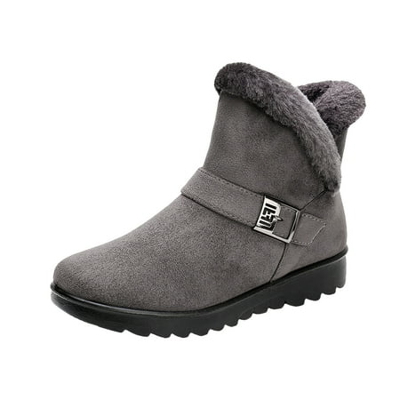 

Fesfesfes Cowgirl Boots for Young Girls Large Size Insulation Outdoor Women Snow Boots Round Toe Shoes Slip On Casual Zipper Boots 42(US:9)