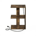 thumbnail image 3 of Furinno Boyate Open Storage Sofa Side Table, End Table with USB and Type-C Charging Port, Amber Pine, 3 of 5