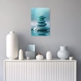thumbnail image 4 of ZHONGYUTONG Zen Stones Canvas Wall Art Teal Spa Stones Picture Spiritual Meditation Painting Print for Bathroom Decor Framed (12.00" x 18.00"), 4 of 5