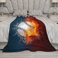 thumbnail image 4 of Baseball Blanket 3D Print Throw Blanket Softball in Fire and Water Flannel Soft Plush Sport Throw for Kids Boys All Season Couch Bed Sofa Home Decor 50"x40", 4 of 6