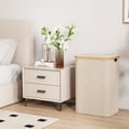 thumbnail image 3 of Cesto para la Ropa Sucia de 80L con Tapa, Cesta para la Colada con Asas de Bambú y Una Bolsa Extraíble, Cesto de Ropa Plegable Grande para Dormitorio, Cuarto de Baño, Lavadero, Beige, 3 of 9