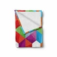 thumbnail image 2 of Geometric Soft Flannel Fleece Throw Blanket, Colorful Retro Geometric Triangle and Polygonal Mosaic Pattern Interior Design, Cozy Plush for Indoor and Outdoor Use, 70" x 90", Multicolor, by Ambesonne, 2 of 6