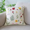 thumbnail image 1 of Funda de almohada con diseño de tulipán verde fresco y sencillo con flores bordadas para sofá, cama, almohada de cintura para oficina, 1 of 6