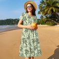 thumbnail image 4 of Balery Green Snake Vestidos sueltos de manga corta para mujer, vestidos de verano 2025, vestidos casuales de corte A con vuelo., 4 of 6