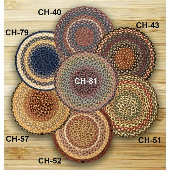 Earth Rugs Burgundy-Gray-Creme Jute Chair Pad