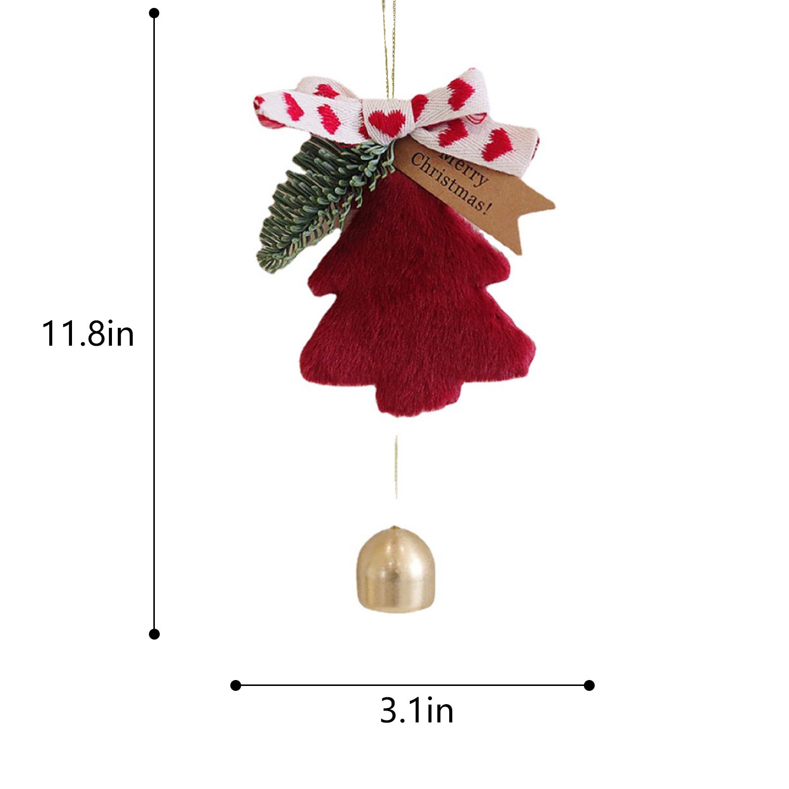 Rainway 2 Pièces Cloche De Sapin De Noël En Peluche, Cloches De Sapin