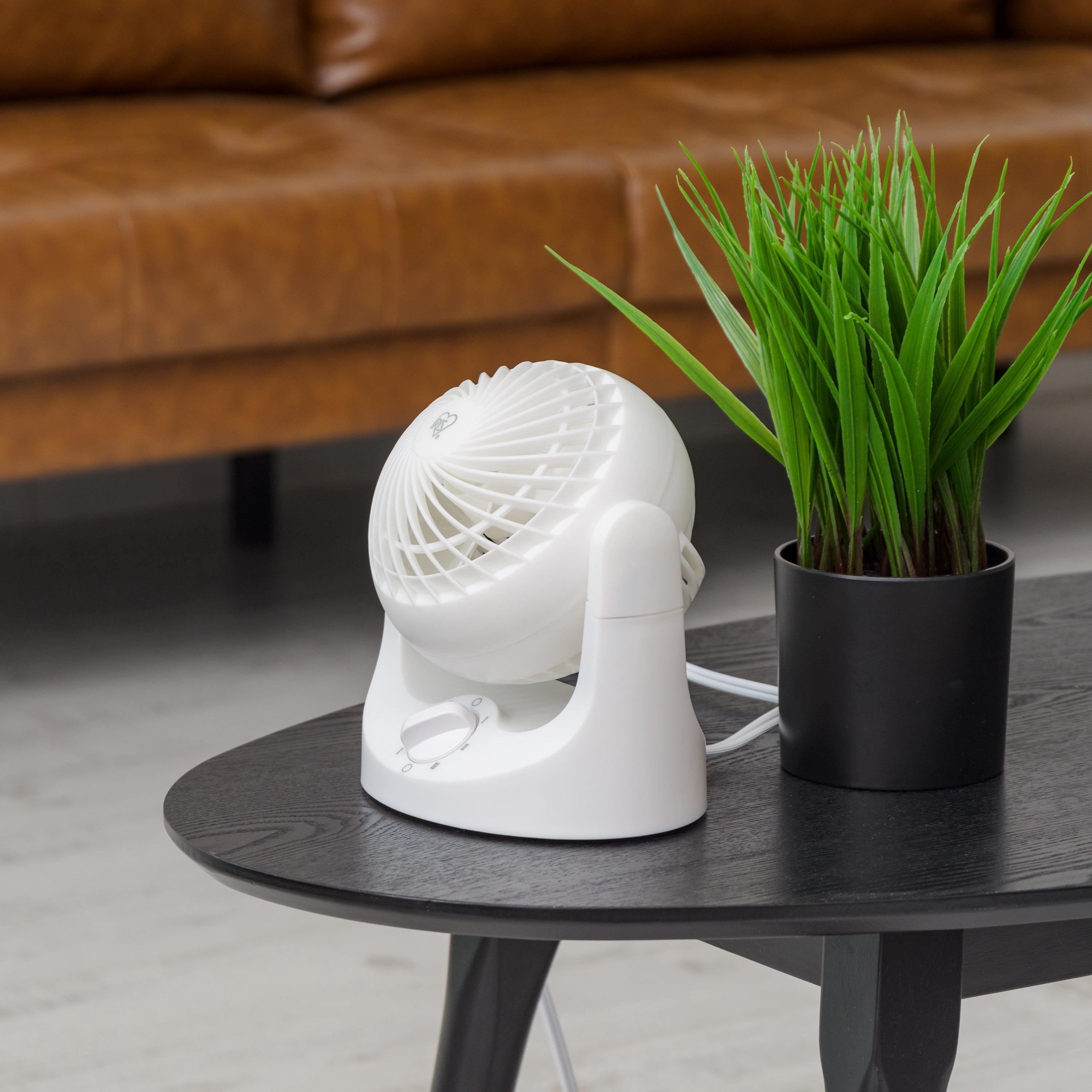 IRIS WOOZOO Mini Desk Fan Air Circulator 3 Speeds 32ft Max Air Distance White