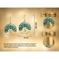 thumbnail image 3 of AeraVida Handmade Minimalist Tree of Life Faith Symbol in Brass Dangle Earrings, 40x60mm, 3 of 7