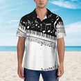 thumbnail image 3 of Piano Keys with Musical Notes Mens Hawaiian Shirt Short Sleeve Casual Button Up Tropical Summer Beach Shirt, 3 of 9