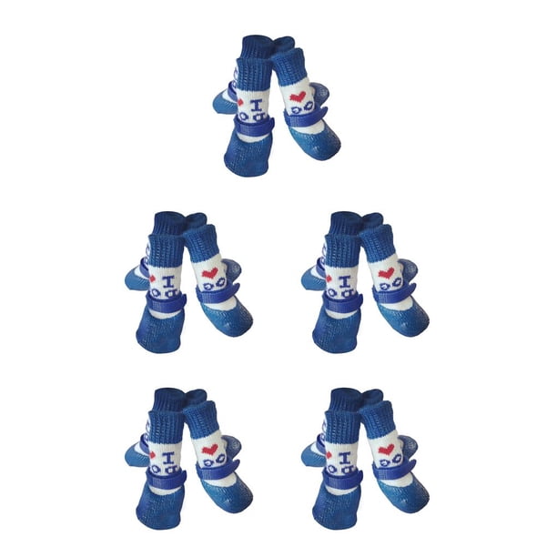 Greeniant 4 piezas de zapatos para mascotas, bonitas botas para la lluvia y la nieve, conjunto de calcetines antideslizantes, calcetín de buena Type2 NO2