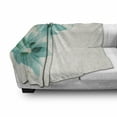 thumbnail image 3 of Teal Soft Flannel Fleece Throw Blanket, Vintage Inspired Floral Design with Abstract Vibrant Colored Natural Elements, Cozy Plush for Indoor and Outdoor Use, 70" x 90", Turquoise Beige, by Ambesonne, 3 of 6
