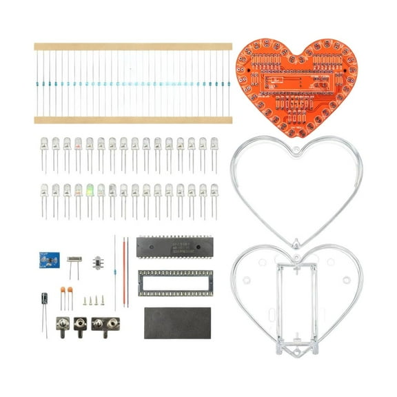 Heart Shaped PCB Solder Practice Kit With 7 Color LED Effects For Electronics Beginner