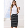 thumbnail image 4 of DARING DIVA Women's Preppy Knee Length High Waisted Bodycon Pencil Skirts S Black, 4 of 6