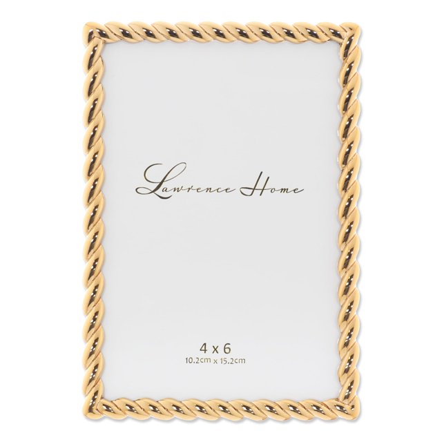 Lawrence Frames Marco de metal con diseño de cuerda, 4x6, dorado