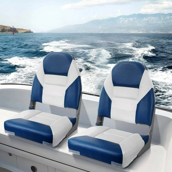 Foldable speedboat chair, high-backed boat seat, waterproof boat chair, with thick sponge cushion and hinges, folding captain's chair, suitable for fishing boats, sightseeing boats, speedboats, canoe