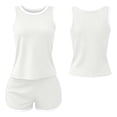 thumbnail image 4 of hotojiny 2 Pieces Womens Tank Top Pajamas Set Soft Sleepwear Sleeveless T-Shirt and Shorts Summer Loungewear Pjs Set, 4 of 7