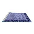 thumbnail image 2 of Ahgly Company Machine Washable Indoor Round Oriental Blue Modern Area Rugs, 6' Round, 2 of 4