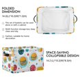 thumbnail image 2 of Yayeee 2 Pack Canvas Storage Basket with Handles for Shelves Fabric Bins Closet Organizer, Bubbles Hamburger, 2 of 8